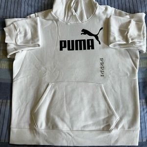 Puma Hooded Sweater White Kangaroo Pocket Regular Fit XXL
